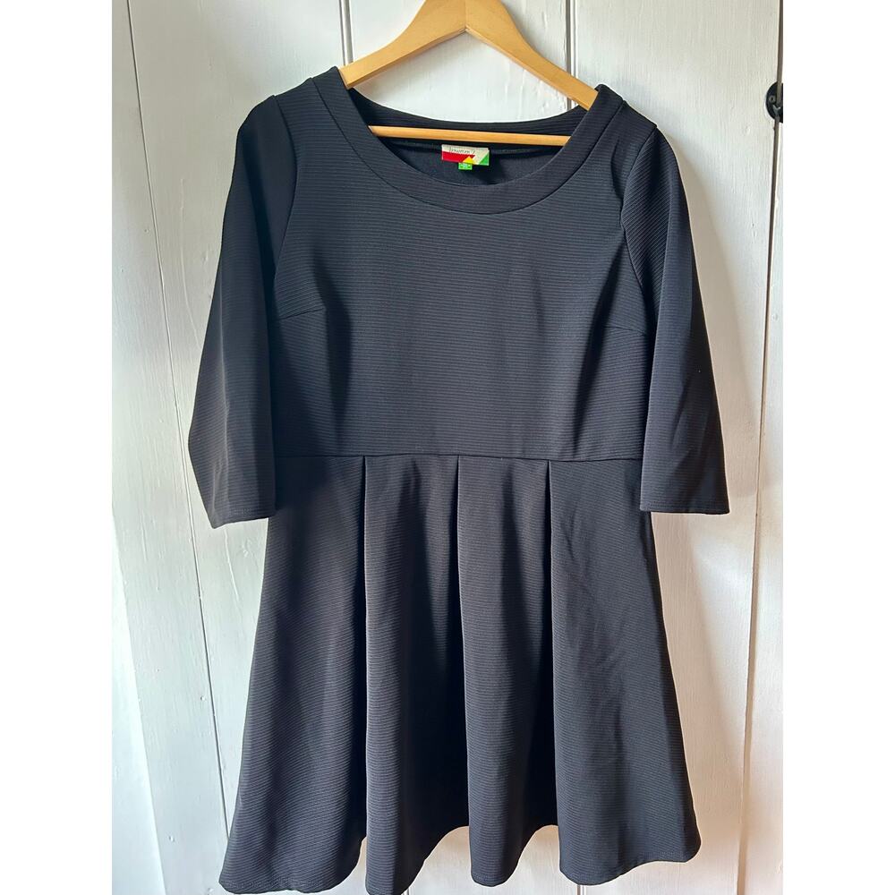 Modcloth Fervour black dress size XL 3/4 sleeve babydoll